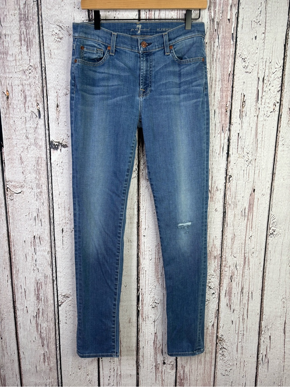 7 For All Mankind Roxanne Skinny Jeans Size 29 Mid Rise‎ Medium Wash Denim Jean